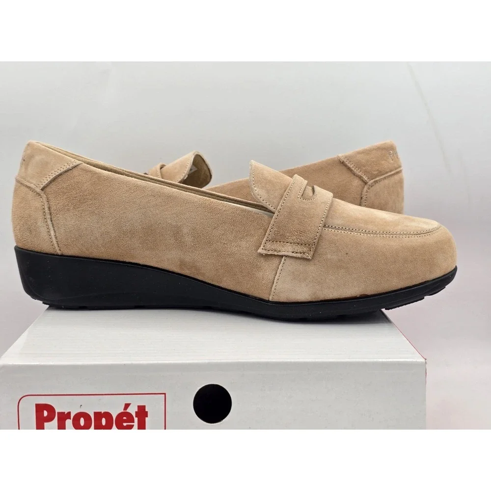 Propet Yetta Slip On Womens Beige Flats Casual WCX103LDOE-08 Sz 8‎ X (2E) EE